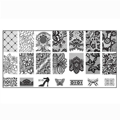 1PC Women Nail Art DIY Nail Stamp Stamping Image Plate Print Nail Art Template strongly from inside to outside Anne GS