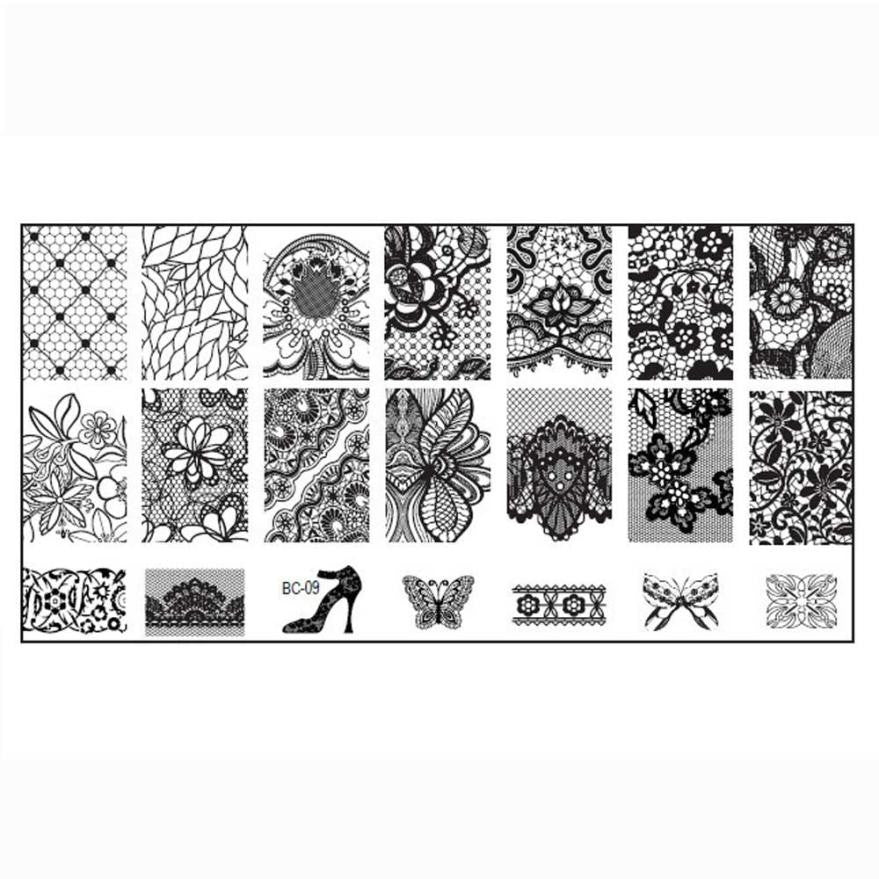 1PC Women Nail Art DIY Nail Stamp Stamping Image Plate Print Nail Art Template strongly from inside to outside Anne GS