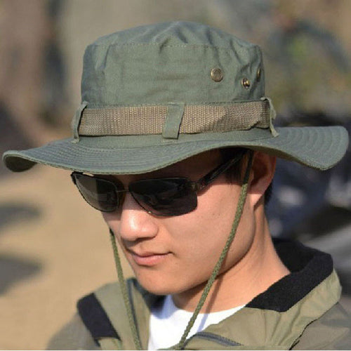 New 5Color Fashion Cap Men Bucket Hat Boonie Hunting Fishing Outdoor Wide Caps Brim Baseball Cap  GS