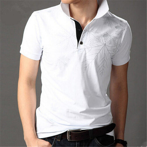 New Fashion Polo Shirts Men Summer Printed Short Sleeve Shirts Plus Size Lapel Business Shirt Tops High Quality 31165 GS