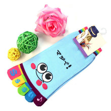 New Hot Fashion One Pair Lady Women Girls Smile Five Fingers Print Trainer Toe Ankle Socks  Wholesale GS