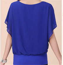 New Short-sleeved T Shirt Large Size Women's Summer O-neck Chiffon Batwing Sleeve T-shirt Female Casual Top 31076 GS