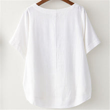 Summer Fashion T Shirt New Printing Loose Plus Size S-2XL Short Sleeve Linen Cotton T-shirt Women Casual Top 31070 GS