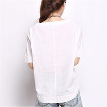 Summer Fashion T Shirt New Printing Loose Plus Size S-2XL Short Sleeve Linen Cotton T-shirt Women Casual Top 31070 GS
