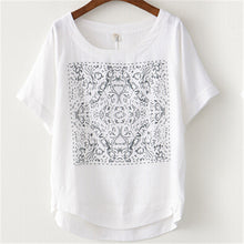 Summer Fashion T Shirt New Printing Loose Plus Size S-2XL Short Sleeve Linen Cotton T-shirt Women Casual Top 31070 GS