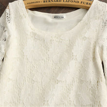 Summer Female Sweet Lace Blouse Half Sleeve White Shorts Loose O-neck Chiffon Shirt Women Casual Flare Sleeve Tops 31124 GS