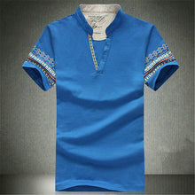Summer Retro Style V-neck Short-sleeved T-shirt Men Plus Size M-5XL Printed T Shirt Korean Slim Casual Shirt Tops 31176 GS