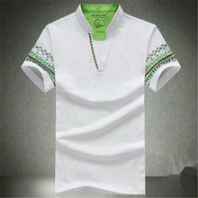Summer Retro Style V-neck Short-sleeved T-shirt Men Plus Size M-5XL Printed T Shirt Korean Slim Casual Shirt Tops 31176 GS