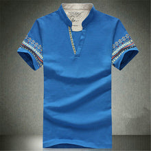 Summer Retro Style V-neck Short-sleeved T-shirt Men Plus Size M-5XL Printed T Shirt Korean Slim Casual Shirt Tops 31176 GS
