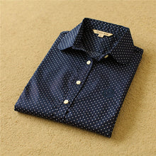 Women Blouses Polka Dot Shirt Long Sleeve Fashion Cotton Camisas Femininas Blusas Female Tops For Mori Girls 70016 GS