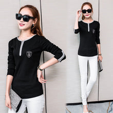 Autumn New Women Long Sleeve Casual Blouse Fashion O-neck Print Shirt Tops Female Slim Shirts With Zipper 71638 GS