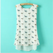 Brand New Chiffon Blouse Animal Print Shirt Casual O-Neck Sleeveless Shirts Plus Size Hot  Tops 9068 GS