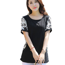 Brand New Short Batwing Sleeve Plus Size L-3XL T-shirts Female Print Lace t shirts Women Top 71061 GS