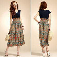 Casual Boho  Dress Women Flower Print Long Maxi Bohemian Women Dress Ladies Evening Sleeveless Party Dresses Vestidos GS