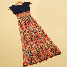 Casual Boho  Dress Women Flower Print Long Maxi Bohemian Women Dress Ladies Evening Sleeveless Party Dresses Vestidos GS