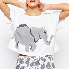 Casual Women European Style T shirts O-neck Cotton Tshirt Women Short Sleeve Female Panda Animal Print Crop Tops 70731 GS