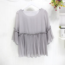 Casual Women T shirts O-neck Chiffon Tshirt Female Half Butterfly Sleeve Female Tops 70780 GS