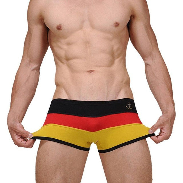 Fahsion Men's Underwear Cotton Spandex Striped Men's Underpanties U Convex Pouch Shorts Mens Panties Boxers homme GS