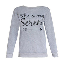 Fashion  Long Sleeve Best Friends T shirt Women Clothes"She's My Serena,She's My Blair" Print Tops For Girlfriends GS