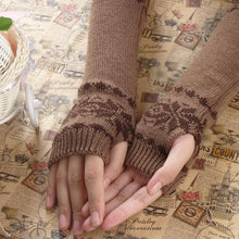Fashion China lady gloves   Warm Snowflake long knit fingerless gloves Keyboard soft GS