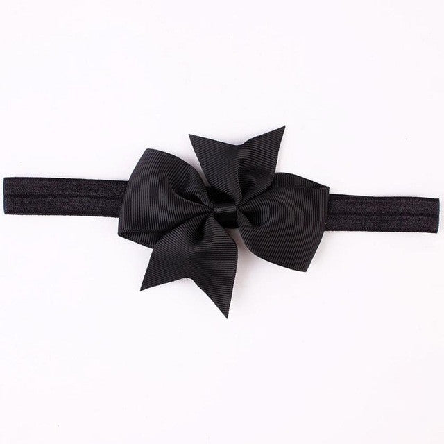 Fashion Headbands For Children Baby Solid Bow head band elastic Ribbon baby girls Hair Accessories infantis gift LY GS