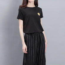 Fashion Short Sleeve T-shirts Plus Size Female t shirts Plus Size Top O-neck Women Smile Face Print T shirt 71673 GS