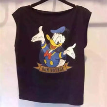 Fashion Sleeveless T-shirts Plus Size Female T shirts Duck Letter Print Top O-neck Women Animal Printt t shirt 71568 GS