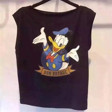 Fashion Sleeveless T-shirts Plus Size Female T shirts Duck Letter Print Top O-neck Women Animal Printt t shirt 71568 GS