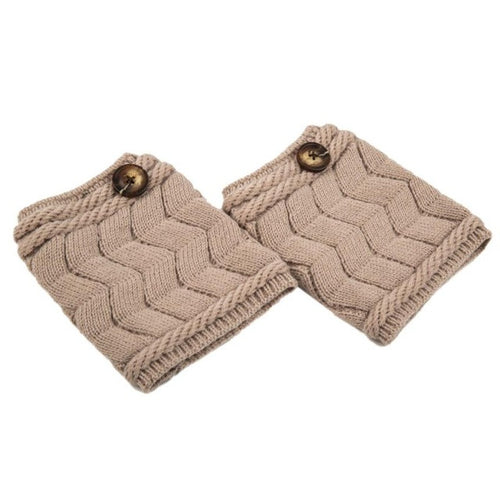 Fashion  Knitted Warm Button Crochet Leg Warmer WomeN Boot Socks Leg Warmers Socks For Women Lady Girls 1 pair GS