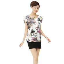 Fashion Women T shirts Floral Print T-shirt Top Short Sleeve XL-4XL Female Plus Size tops 71037 GS