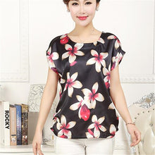 Fashion Women T shirts Floral Print T-shirt Top Short Sleeve XL-4XL Female Plus Size tops 71037 GS