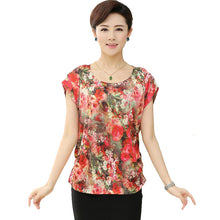 Fashion Women T shirts Floral Print T-shirt Top Short Sleeve XL-4XL Female Plus Size tops 71037 GS