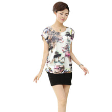 Fashion Women T shirts Floral Print T-shirt Top Short Sleeve XL-4XL Female Plus Size tops 71037 GS