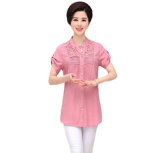 Fashion Women T shirts Long T-shirt Women Stand Button Top Short Sleeve Lace XL-4XL Female Plus Size tops 71012 GS