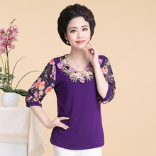 Fashion Women T shirts Print T-shirt Women O-neck AppliquesTop Short Sleeve XL-4XL Female Plus Size tops 71010 GS