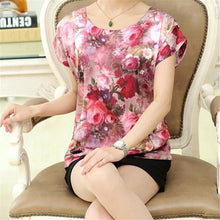 Fashion Women T shirts Print T-shirt Women O-neck Top Short Sleeve L-4XL Female Plus Size tops 71005 GS