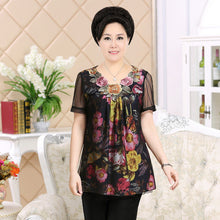 Fashion Women T shirts Print T-shirt Women O-neck Top Short Sleeve XL-4XL Female Plus Size tops 70922 GS