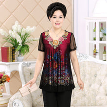 Fashion Women T shirts Print T-shirt Women O-neck Top Short Sleeve XL-4XL Female Plus Size tops 70922 GS