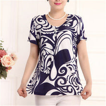 Fashion Women T shirts Print T-shirt Women Top Short Sleeve XL-4XL Female Plus Size tops 71013 GS