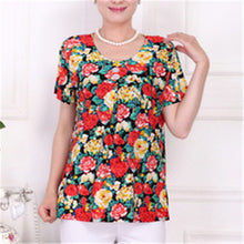 Fashion Women T shirts Print T-shirt Women Top Short Sleeve XL-4XL Female Plus Size tops 71013 GS