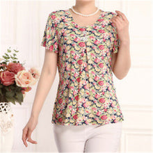 Fashion Women T shirts Print T-shirt Women Top Short Sleeve XL-4XL Female Plus Size tops 71013 GS