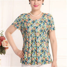 Fashion Women T shirts Print T-shirt Women Top Short Sleeve XL-4XL Female Plus Size tops 71013 GS