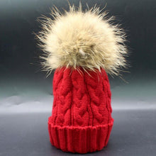 Fashion Women  Warm Knitted Wool Crochet Faux Fur Hats pompom Beanies Cap Women Hats For Women Beanies GS