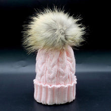 Fashion Women  Warm Knitted Wool Crochet Faux Fur Hats pompom Beanies Cap Women Hats For Women Beanies GS