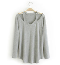 High Quality Brand New Fashion Women Plus Size Tops Long Sleeve V-neck Blouse Off Shoulder Shirt 70433 GS