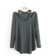 High Quality Brand New Fashion Women Plus Size Tops Long Sleeve V-neck Blouse Off Shoulder Shirt 70433 GS