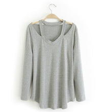 High Quality Brand New Fashion Women Plus Size Tops Long Sleeve V-neck Blouse Off Shoulder Shirt 70433 GS