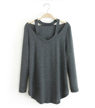 High Quality Brand New Fashion Women Plus Size Tops Long Sleeve V-neck Blouse Off Shoulder Shirt 70433 GS
