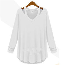 High Quality Brand New Fashion Women Plus Size Tops Long Sleeve V-neck Blouse Off Shoulder Shirt 70433 GS