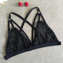 Hot Sale  Black White Crochet Crop Top Women Sexy Cropped Tops Backless Lace Halter Camis Unpadded Top Bra YLYL GS